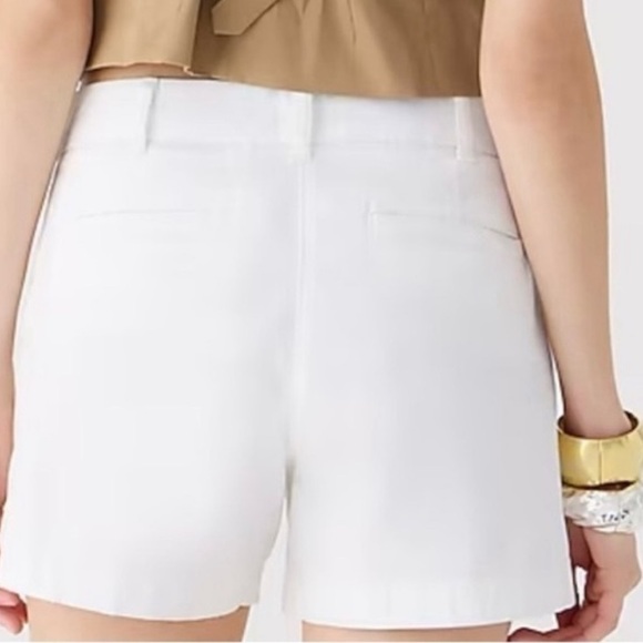 Y2K J. Crew Chino White Cotton Shorts SZ: 00 Classic Preppy Style 4” - Picture 11 of 12